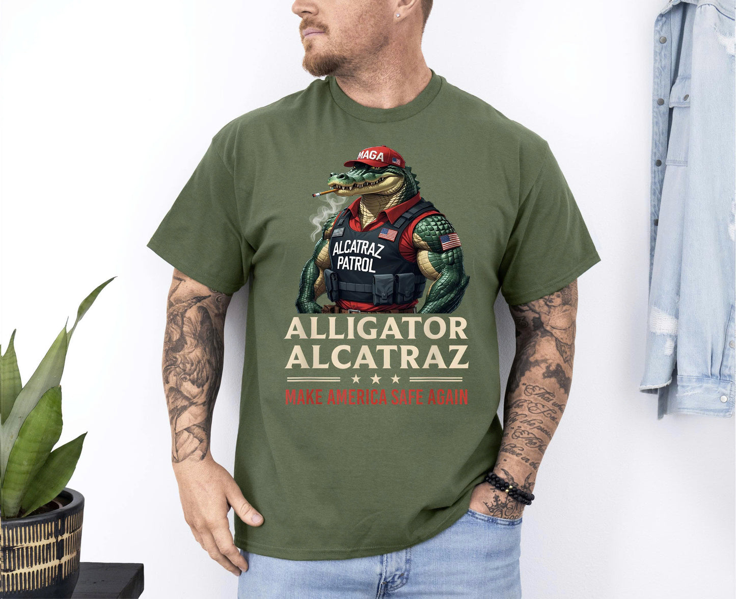 Alligator Alcatraz Funny Florida Everglades Dark Humor Maga Tee