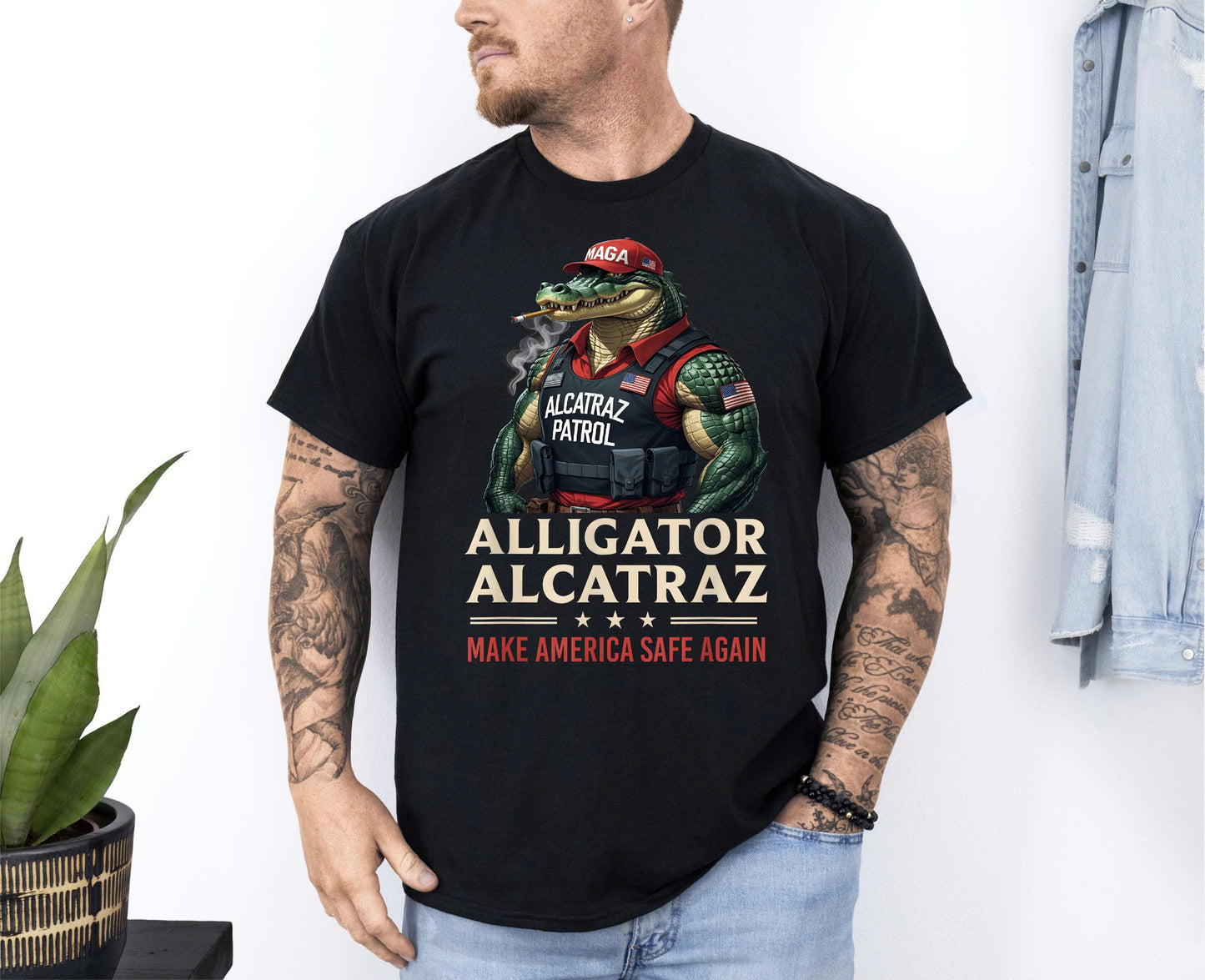 Alligator Alcatraz Funny Florida Everglades Dark Humor Maga Tee