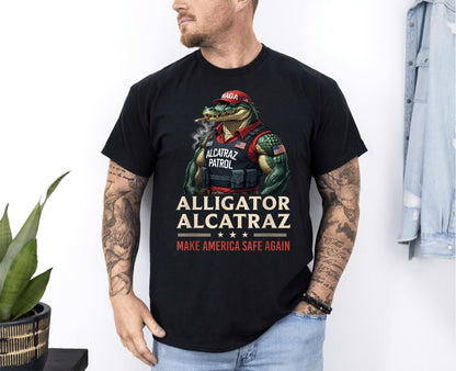 Alligator Alcatraz Funny Florida Everglades Dark Humor Maga Tee