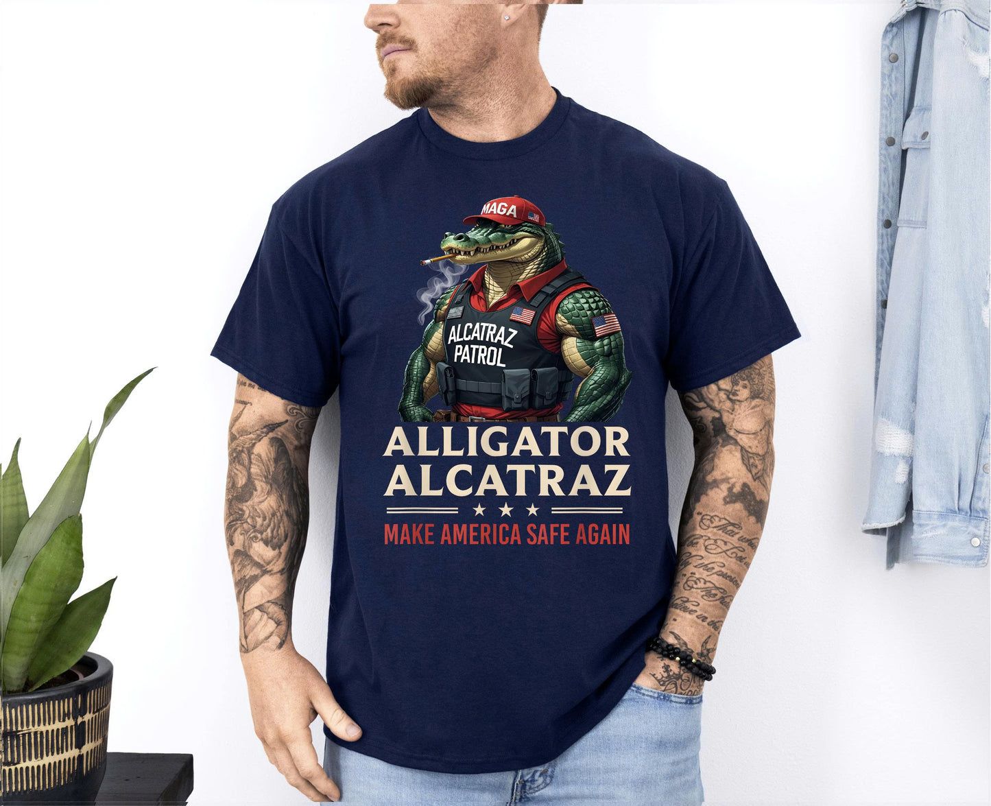 Alligator Alcatraz Funny Florida Everglades Dark Humor Maga Tee