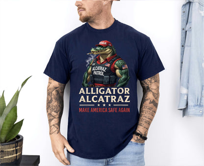 Alligator Alcatraz Funny Florida Everglades Dark Humor Maga Tee
