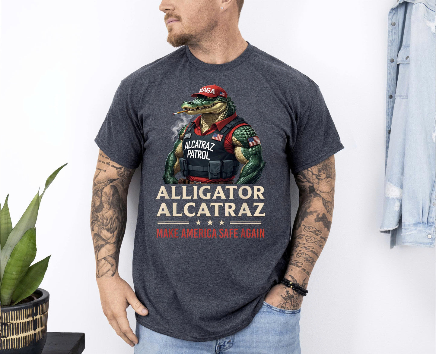 Alligator Alcatraz Funny Florida Everglades Dark Humor Maga Tee