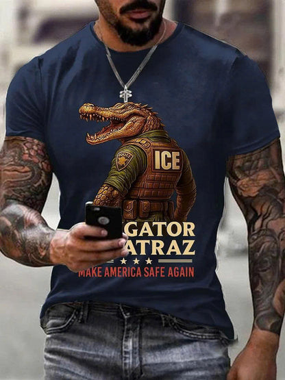 Alligator Alcatraz Funny Florida Everglades Dark Humor Tee